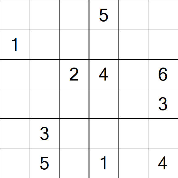 Sudoku 6x6 - Medium
