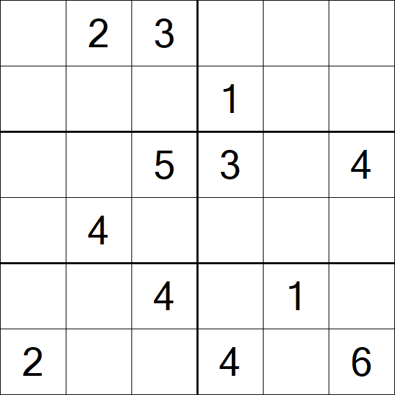 Sudoku 6x6 - Medium