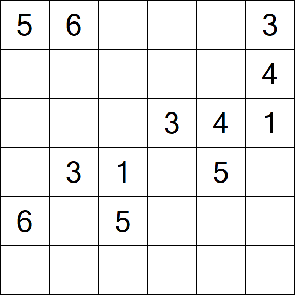Sudoku 6x6 - Medium