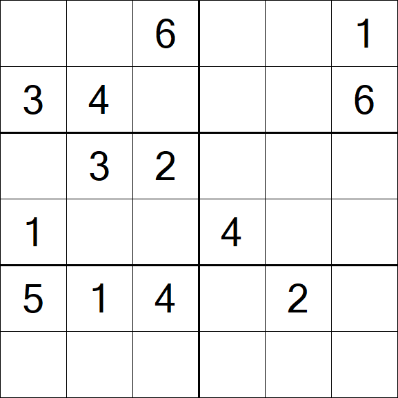 Sudoku 6x6 - Medium