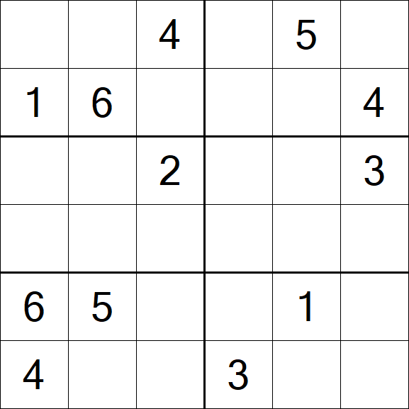 Sudoku 6x6 - Médio
