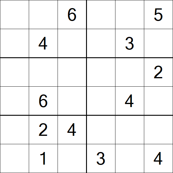 Sudoku 6x6 - Médio