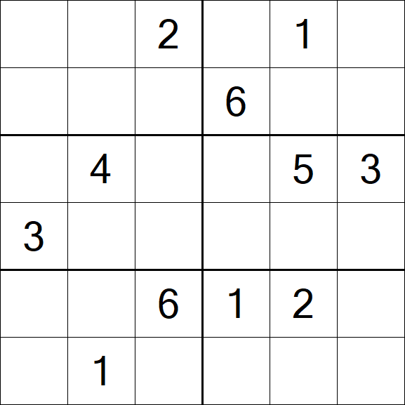 Sudoku 6x6 - Medium