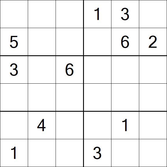 Sudoku 6x6 - Medium