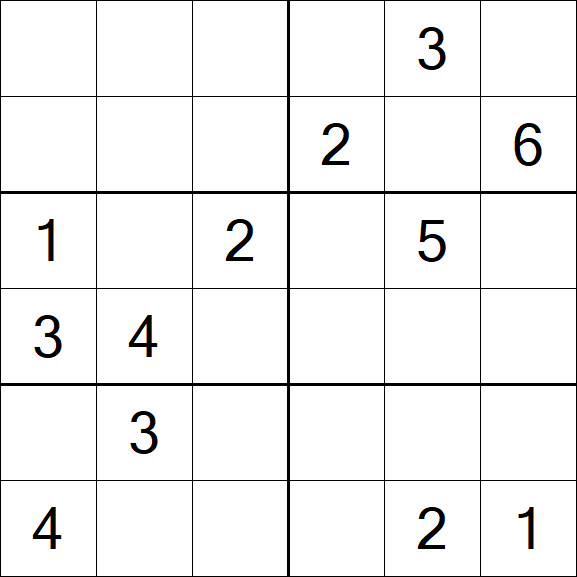 Sudoku 6x6 - Medium