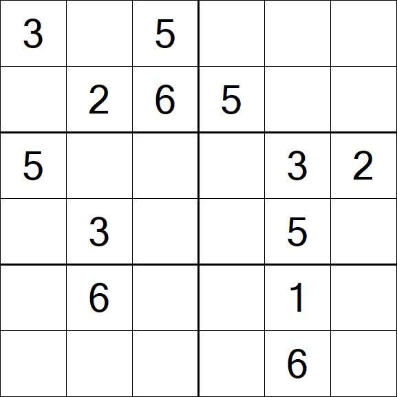Sudoku 6x6 - Medium
