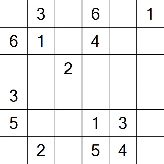 Sudoku 6x6 - Medium