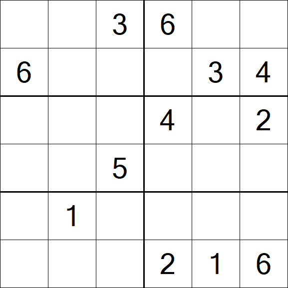 Sudoku 6x6 - Medium