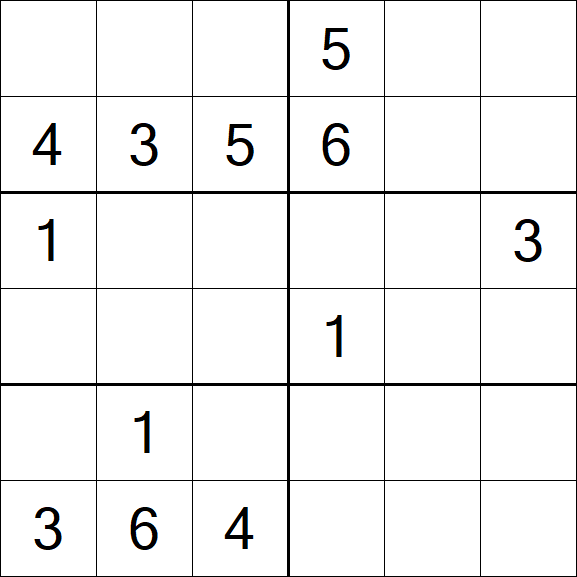 Sudoku 6x6 - Medium