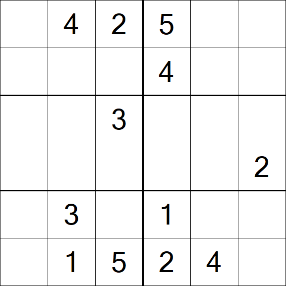 Sudoku 6x6 - Medium
