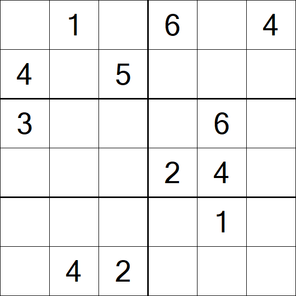 Sudoku 6x6 - Medium