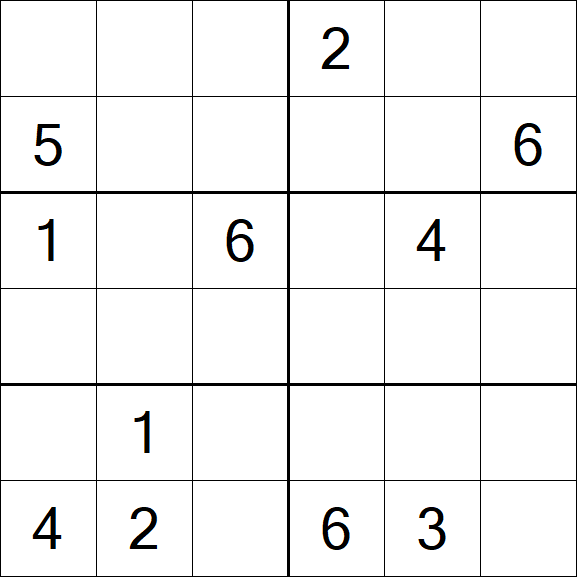 Sudoku 6x6 - Medium