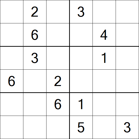 Sudoku 6x6 - Medium