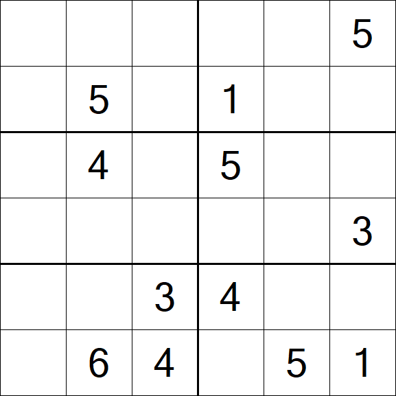 Sudoku 6x6 - Medium