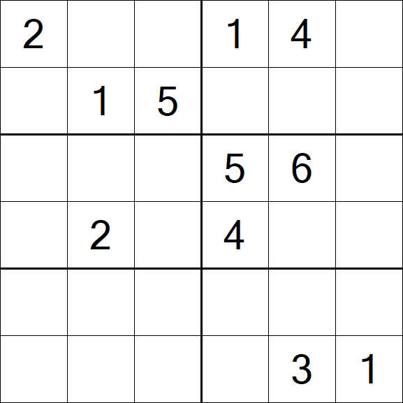Sudoku 6x6 - Medium