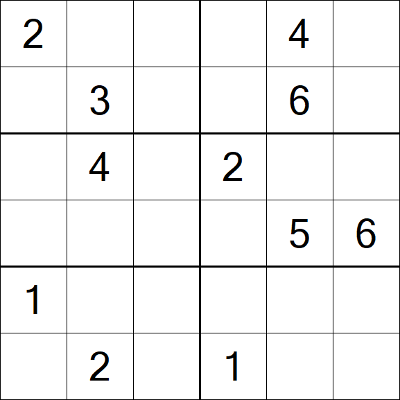Sudoku 6x6 - Medium
