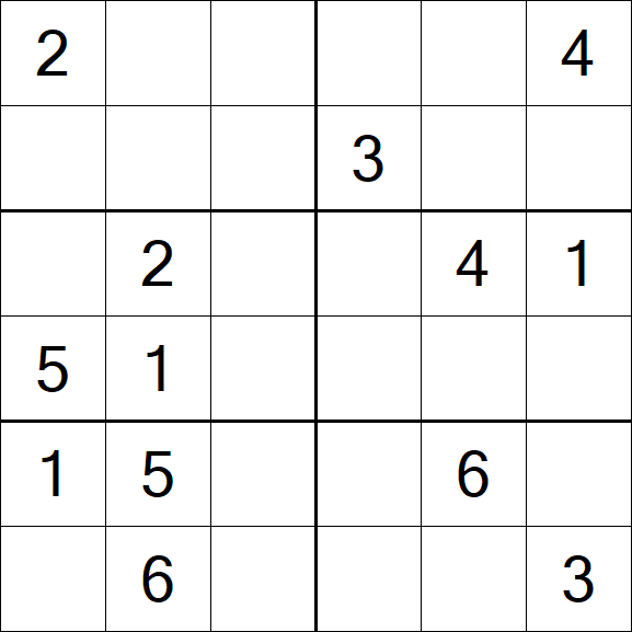 Sudoku 6x6 - Moyen