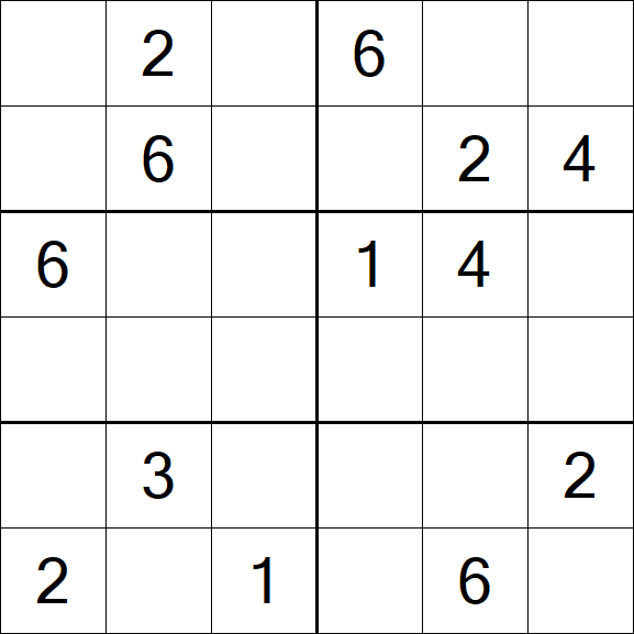 Sudoku 6x6 - Medium