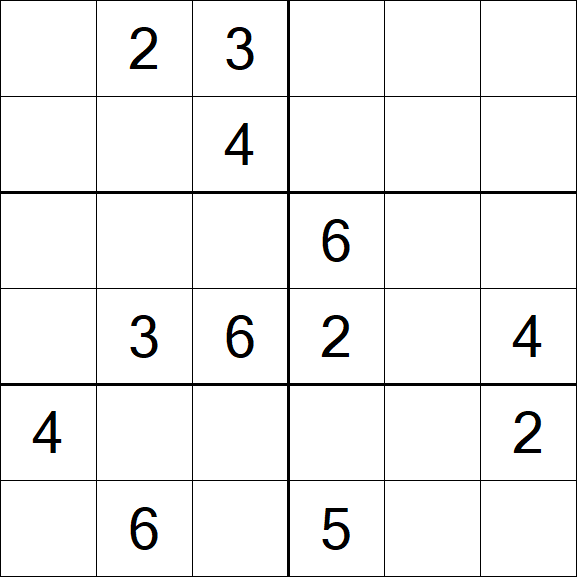 Sudoku 6x6 - Medium