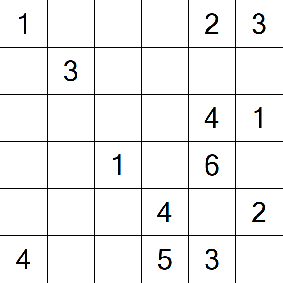 Sudoku 6x6 - Medium