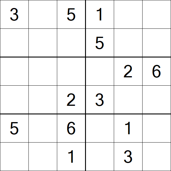 Sudoku 6x6 - Medium
