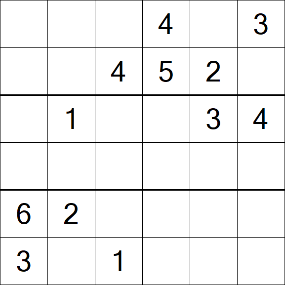 Sudoku 6x6 - Medium