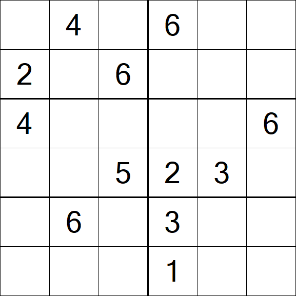 Sudoku 6x6 - Medium