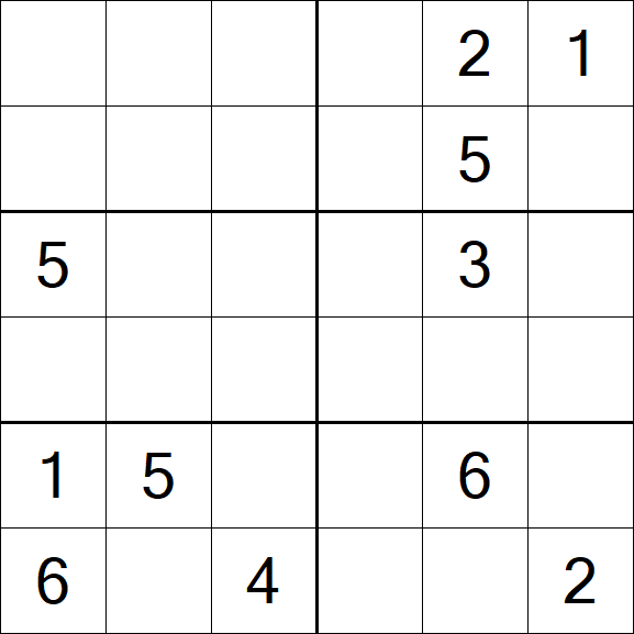 Sudoku 6x6 - Medium