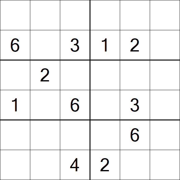 Sudoku 6x6 - Medium