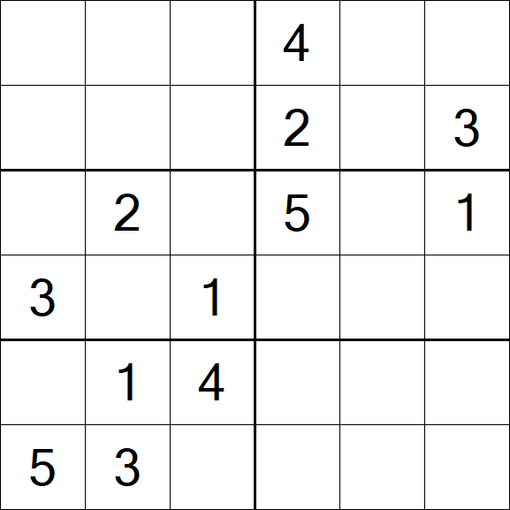 Sudoku 6x6 - Medium