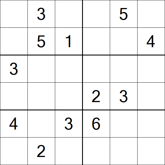 Sudoku 6x6 - Medium