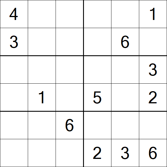 Sudoku 6x6 - Medium