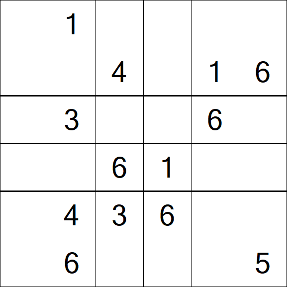 Sudoku 6x6 - Medium