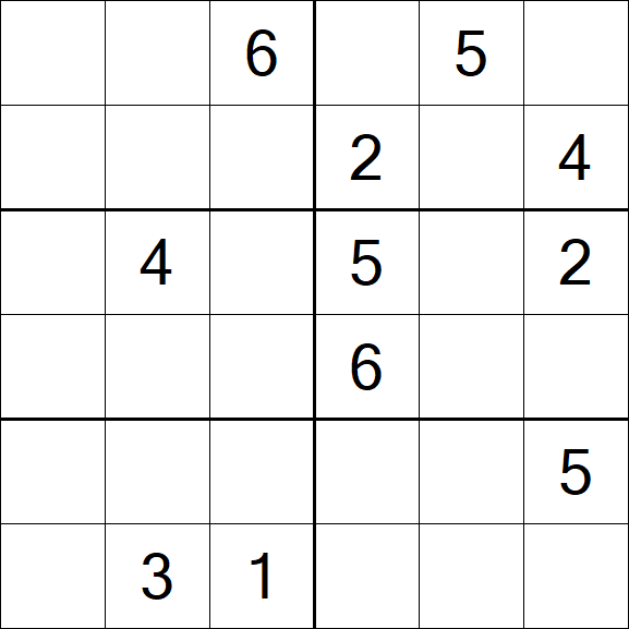 Sudoku 6x6 - Medium
