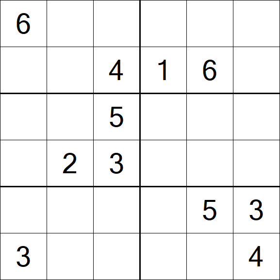 Sudoku 6x6 - Medium