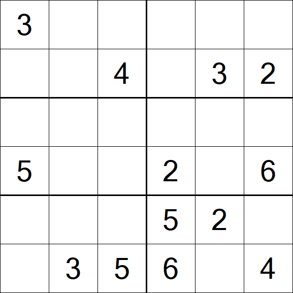 Sudoku 6x6 - Medium