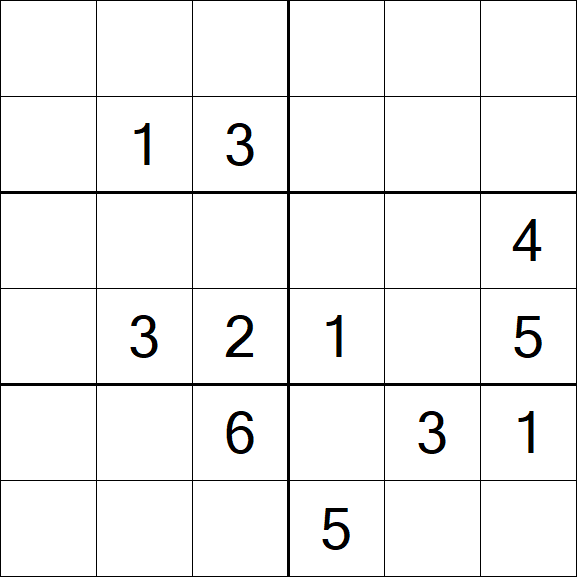 Sudoku 6x6 - Medium