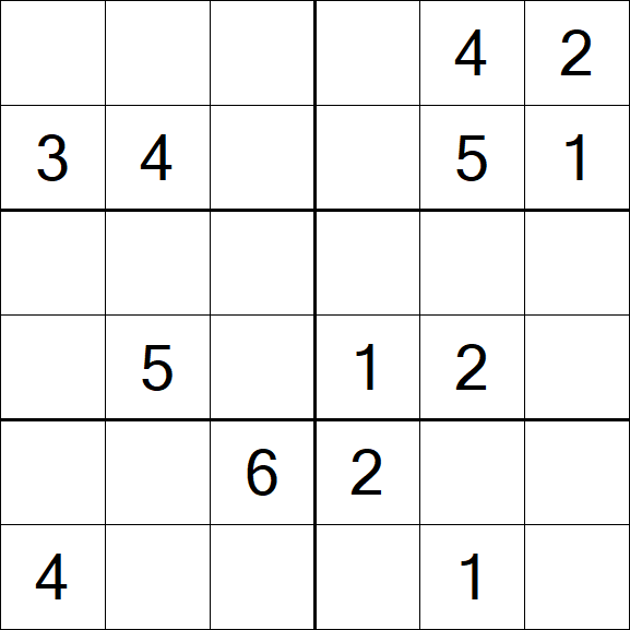 Sudoku 6x6 - Medio