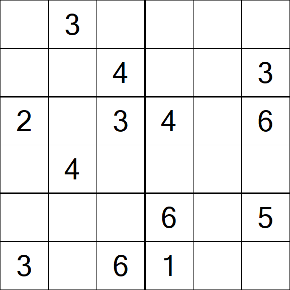 Sudoku 6x6 - Medio