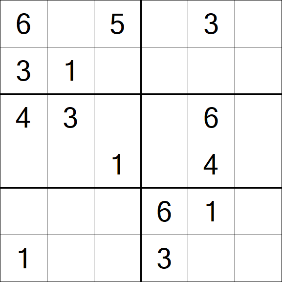 Sudoku 6x6 - Medium