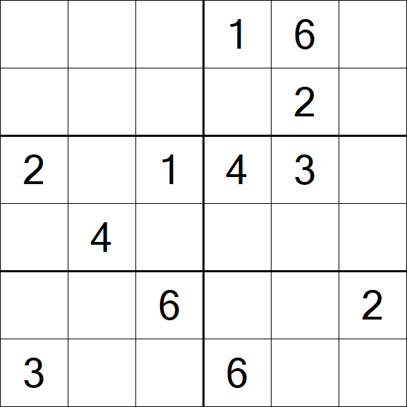 Sudoku 6x6 - Medio