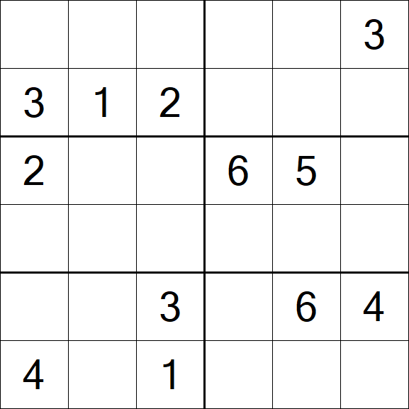 Sudoku 6x6 - Medio