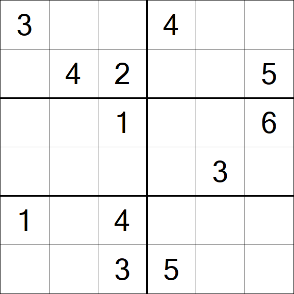 Sudoku 6x6 - Medium