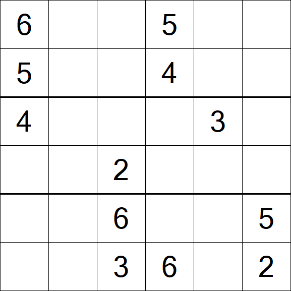 Sudoku 6x6 - Medium