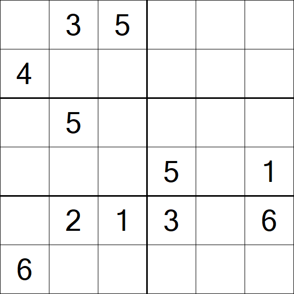 Sudoku 6x6 - Medium