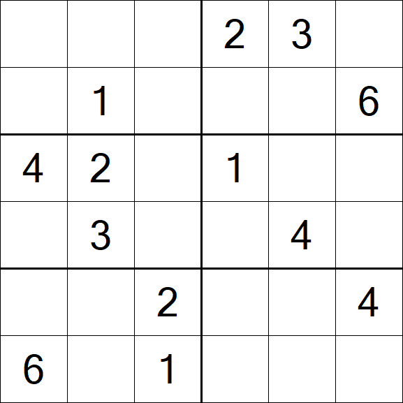 Sudoku 6x6 - Medio