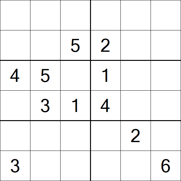 Sudoku 6x6 - Moyen