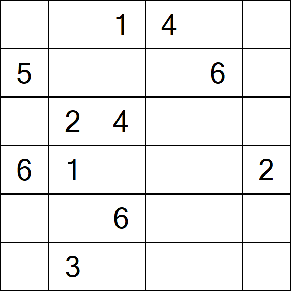 Sudoku 6x6 - Moyen