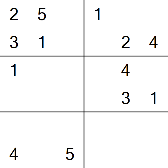 Sudoku 6x6 - Mittel