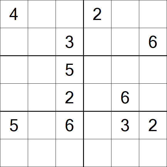 Sudoku 6x6 - Mittel